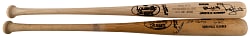 Hall of Famer Signed Bat Pair with Yount 3000 Hit LE & Hank Aaron, Luke Appling & Tim Raines - Each with JSA LOA