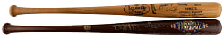 New York Yankees Signed Bat Pair with (19) Including (6) Hall of Famers & (2) Catfish Hunter - Both JSA