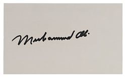Muhammad Ali Boldly Signed Index Card
