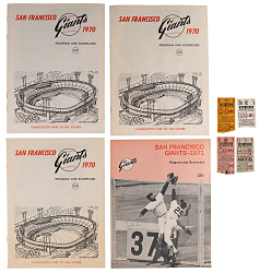 1970-1971 San Francisco Giants Program & Ticket Stub Collection (33) with (9) Willie Mays Home Runs Including (4) Ticket Stubs