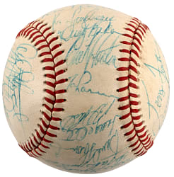 1982 Los Angeles Dodgers Team-Signed ONL/Feeney Baseball with (28) Signatures Including Lasorda, Valenzuela & Garvey Plus Full JSA LOA