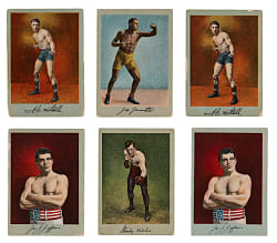 1910-1911 T225 Prize Fight Series No. 101 Khedivial/Surbrug Complete Set (25) Plus Extra Abe Attell & Jim Jeffries - (27 Total Cards)