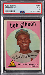 1959 Topps #514 Bob Gibson Rookie High Number PSA VG 3