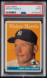 1958 Topps #150 Mickey Mantle PSA GOOD 2