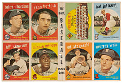 1959 Topps Series One Point-of-Sale Advertising Panel (8 cards) with Minoso, Richardson & Skowron