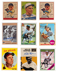 1933-2014 Signed Baseball Cards (23) with (6) Hall of Famers Including 1933 Goudey #7 Leo Durocher