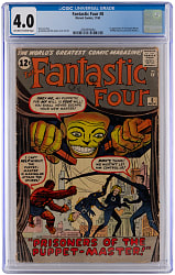 1962 Marvel Comics Fantastic Four #8 First Puppet Master - CGC 4.0
