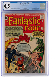1962 Marvel Comics Fantastic Four #6 First Marvel Villain Team Up with Second Dr. Doom/Second Silver Age Sub-Mariner -CGC 4.5