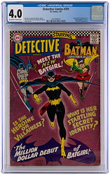 1967 DC Comics Detective Comics #359 First Bargirl/Barbara Gordon - CGC 4.0