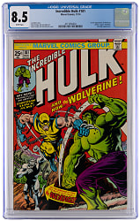 1974 Marvel Comics Incredible Hulk #181 First Full Appearance of Wolverine - CGC 8.5