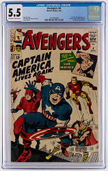 1964 Marvel Comics The Avengers #4 First Silver Age Captain America - CGC 5.5