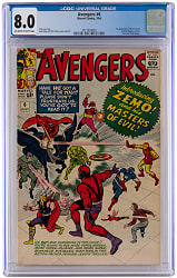 1964 Marvel Comics The Avengers #6 First Baron Zemo and His Masters of Evil - CGC 8.0