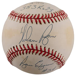 Nolan Ryan Signed & 6-Times Inscribed LE (#197/324) OAL/Budig Baseball - JSA