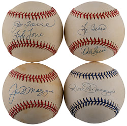 "Family Affair" Signed Baseball Quartet with DiMaggio Brothers, Torre Brothers & Yogi/Dale Berra