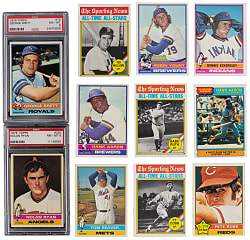 1976 Topps Complete Set (660) Plus Traded Set (44) with PSA NM-MT 8 #19 George Brett & #330 Nolan Ryan