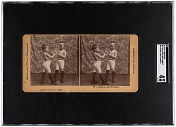 Circa 1892 Stereoview/Keystone View Company #77 John L. Sullivan and Jim Corbett SGC VG/EX 4