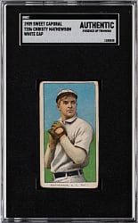 1909-1911 T206 White Border Christy Mathewson White Cap SGC Authentic