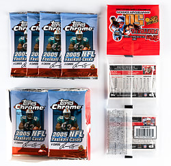 2005 Topps Chrome Football Near Complete Box (23/24) Packs Plus 2005 Topps Football Rack Pack
