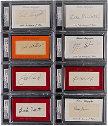 2010 Historic Autographs PSA/DNA Authentic Signed Index Card Collection (54) with (7) #1/1