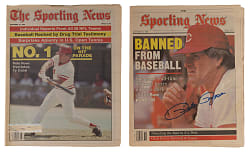 Scarce September 4, 1989 Pete Rose Signed "Banned From Baseball" Sporting News Magazine