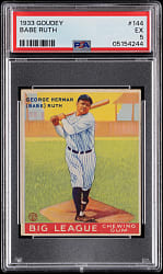 Lot # 2: 1933 Goudey #144 Babe Ruth PSA EX 5