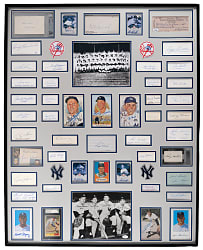 1961 World Champion New York Yankees Display with (52) Signatures Including Mantle, Maris, Maas & Howard