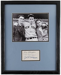 Dom, Joe & Vince DiMaggio Bold Triple-Signed Cut In Framed Display with Full PSA LOA