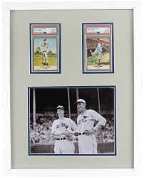 1961 Golden Press Cards (2) Signed by "Lefty" Grove and "Dizzy" Dean in Framed Display - Both PSA/DNA Certified