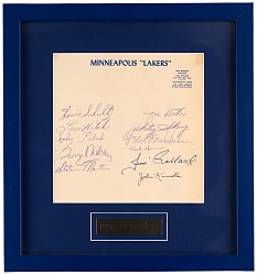 1951-1952 NBA Champion Minneapolis Lakers Team-Signed Franchise Letterhead Sheet with (5) Hall of Famers Incuding Mikan - JSA LOA