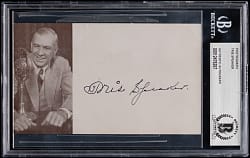 Tris Speaker Boldly Signed Souvenir Index Card with Photograph - Beckett Authentic