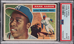1956 Topps #31 Hank Aaron White Back PSA EX-MT 6