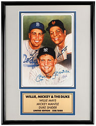 "Willie, Mickey & The Duke" Limited Edition (#/2500) Signed Photograph with Full JSA LOA