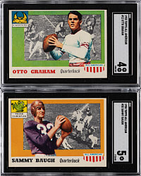 1955 Topps All-American Football #12 Otto Graham SGC VG/EX 4 & #20 Sammy Baugh SGC EX 5 Pair
