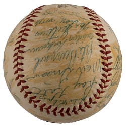 1957 New York Giants Team-Signed ONL/Giles Baseball with (30) Signatures Including Willie Mays - Last Season in New York
