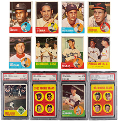 1963 Topps Near Complete Set (480/576) Plus Both #54 Dave DeBusschere Variations with (28) PSA NM 7 to NM-MT 8 - Clean!