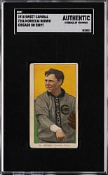 1909-1911 T206 White Border Mordecai Brown Chicago on Shirt SGC Authentic