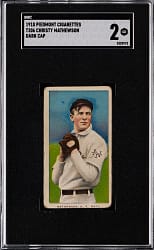 1909-1911 T206 White Border Christy Mathewson Dark Cap SGC GOOD 2