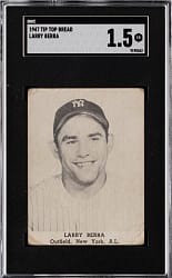 1947 Tip Top Bread Larry "Yogi" Berra Rookie SGC FAIR 1.5