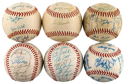1980s-1990s Oakland Athletics/Related Team-Signed Baseballs (6) with 1990 American League Champions