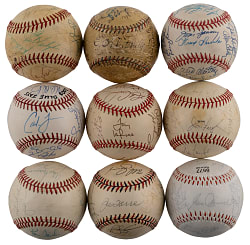 1920s-2000s Team-Signed Baseball Balance of Collection (9) with 1998 St. Louis Cardinals, 1979 Tour of Japan & (3) All-Star Teams