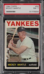 1964 Topps #50 Mickey Mantle PSA NM 7 from #24 PSA Registry Set Break