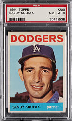 1964 Topps #200 Sandy Koufax PSA NM-MT 8 from #24 PSA Registry Set Break