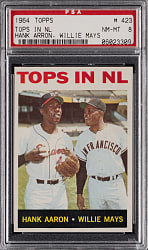 1964 Topps #423 Hank Aaron/Willie Mays PSA NM-MT 8 from #24 PSA Registry Set Break