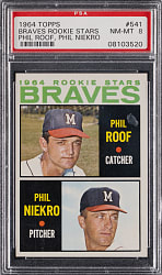 1964 Topps #541 Phil Niekro Rookie PSA NM-MT 8 from #24 PSA Registry Set Break