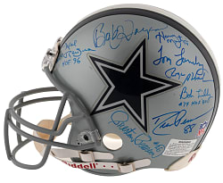 Dallas Cowboys Legends Multi-Signed Full-Size Helmet with (14) Signatures Including Aikman, Landry, E. Smith & Staubach