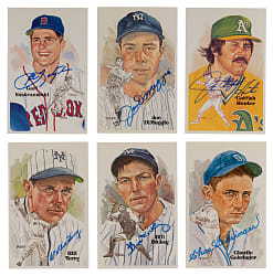 Signed Perez-Steele Galleries Art Postcard Collection (24) with Dickey, DiMaggio & Hunter