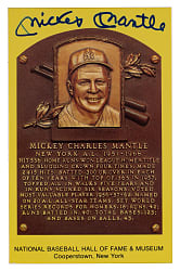 Mickey Mantle Signed Yellow Hall of Fame Postcard JSA