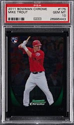 2011 Bowman Chrome #175 Mike Trout Rookie PSA GEM MINT 10
