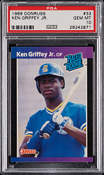1989 Donruss #33 Ken Griffey Jr. Rated Rookie PSA GEM MINT 10