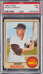 1968 Topps #280 Mickey Mantle PSA NM 7